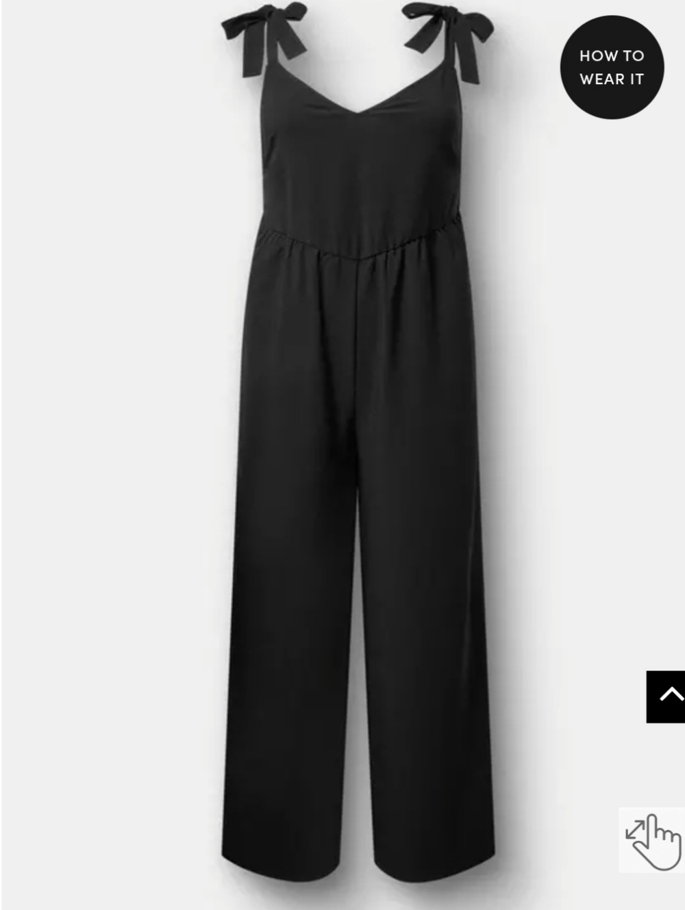 torrid Black V-Neck Wide-Leg Jumpsuit with Shoulder Ties